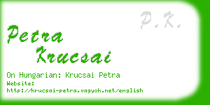 petra krucsai business card